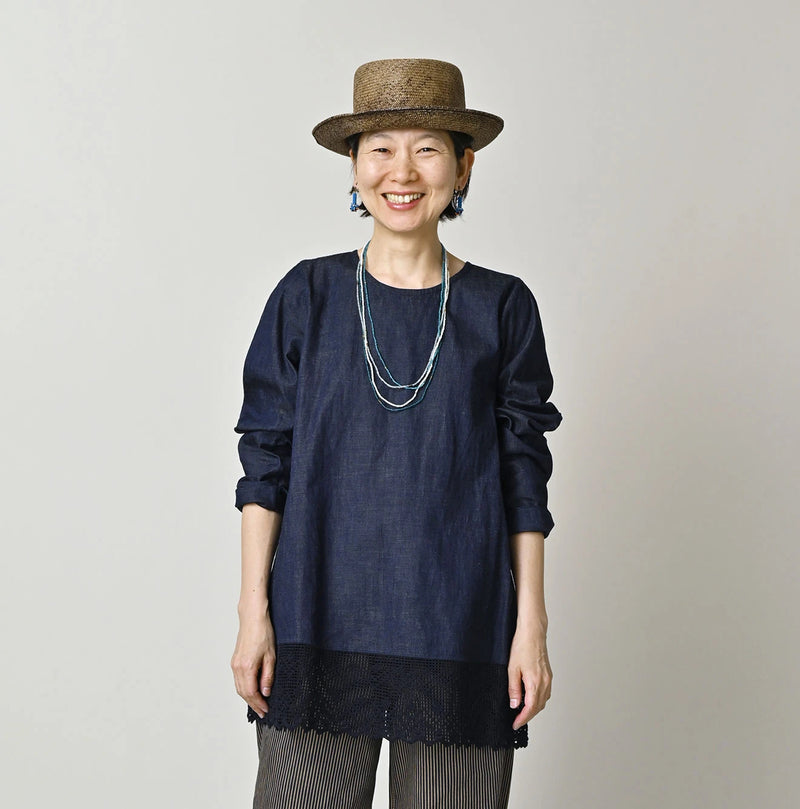 45R Komugi Denim Lace x Blouse - Image 3
