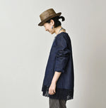 45R Komugi Denim Lace x Blouse