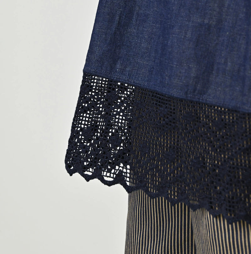 45R Komugi Denim Lace x Blouse - Image 8