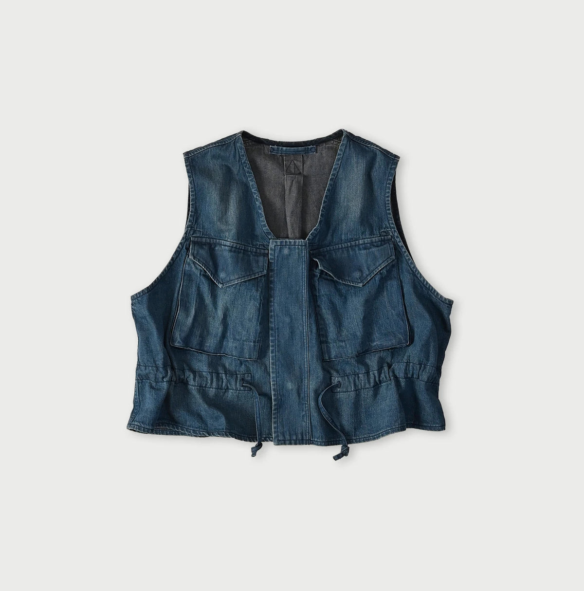 45R Light Mont Brown Denim Posh Vest Distressed