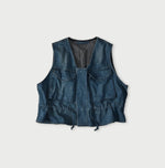 45R Light Mont Brown Denim Posh Vest Distressed