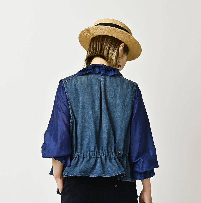 45R Light Mont Brown Denim Posh Vest Distressed - Image 5