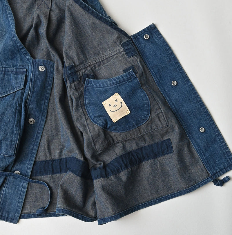 45R Light Mont Brown Denim Posh Vest Distressed - Image 19
