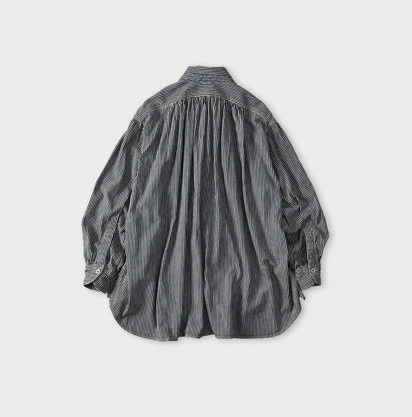 45R Indigo Hickory Komugi Denim Hechima Blouse (Distressed) - Image 12