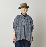 45R Indigo Hickory Komugi Denim Hechima Blouse (Distressed)