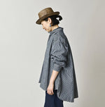 45R Indigo Hickory Komugi Denim Hechima Blouse (Distressed)