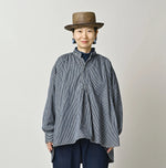 45R Indigo Hickory Komugi Denim Hechima Blouse (Distressed)