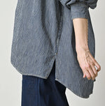 45R Indigo Hickory Komugi Denim Hechima Blouse (Distressed)