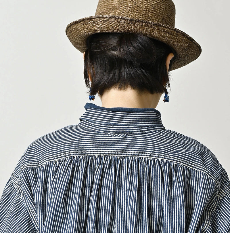 45R Indigo Hickory Komugi Denim Hechima Blouse (Distressed) - Image 10