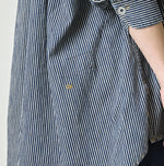 45R Indigo Hickory Komugi Denim Hechima Blouse (Distressed)