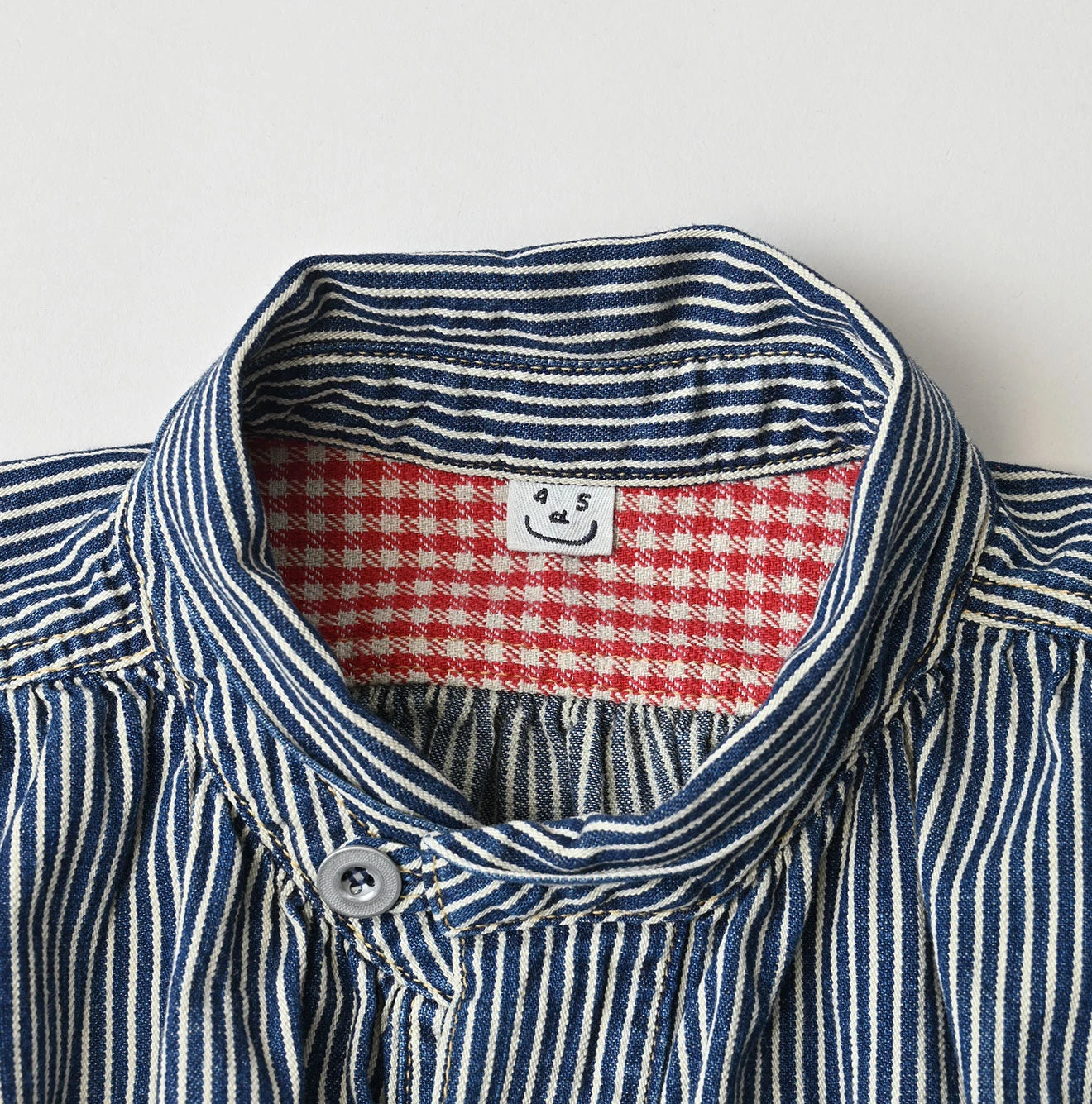 45R Indigo Hickory Komugi Denim Hechima Blouse (Distressed) - Image 13