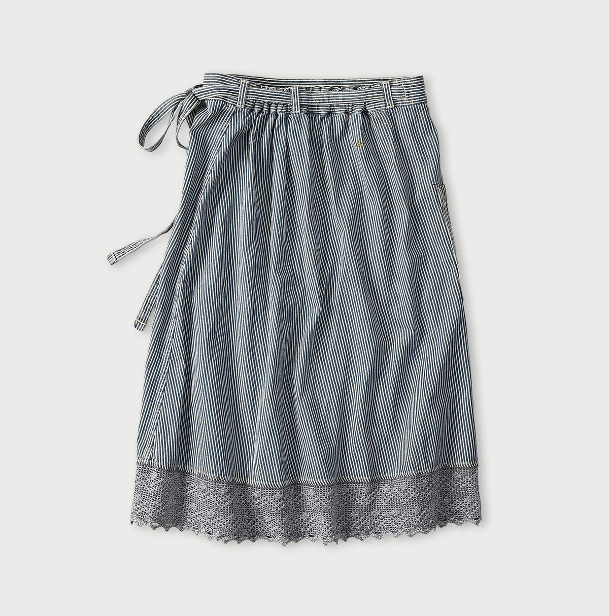 45R Komugi Denim Lace x Wrap Skirt