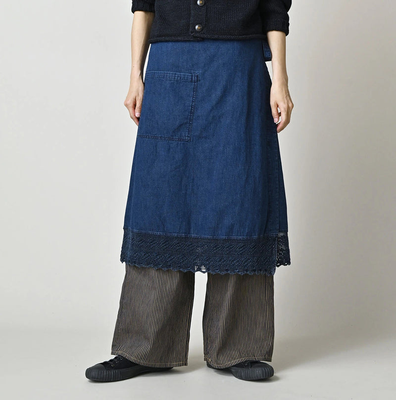 45R Komugi Denim Lace x Wrap Skirt - Image 5