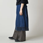 45R Komugi Denim Lace x Wrap Skirt