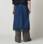 45R Komugi Denim Lace x Wrap Skirt