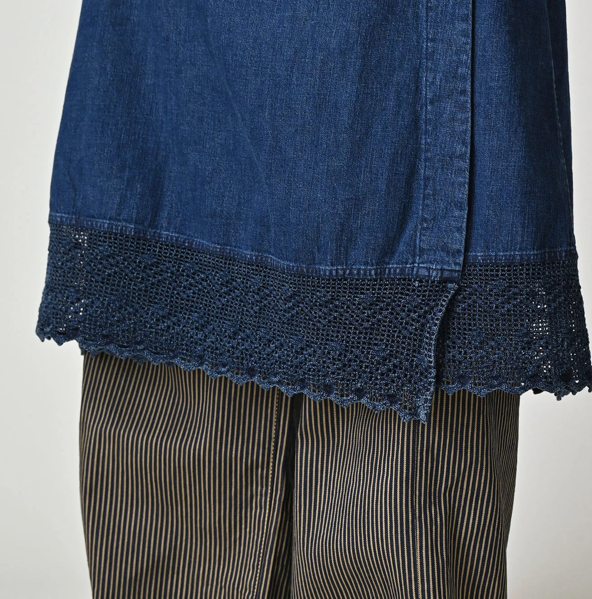 45R Komugi Denim Lace x Wrap Skirt
