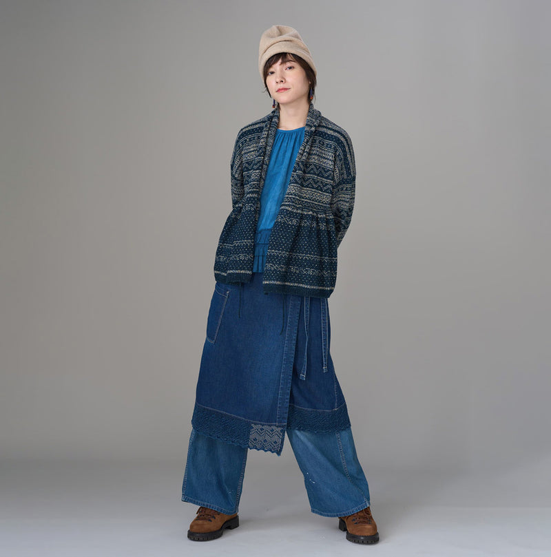 Komugi Denim Lace x Wrap Skirt Distressed - Image 3