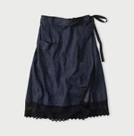 45R Komugi Denim Lace x Wrap Skirt