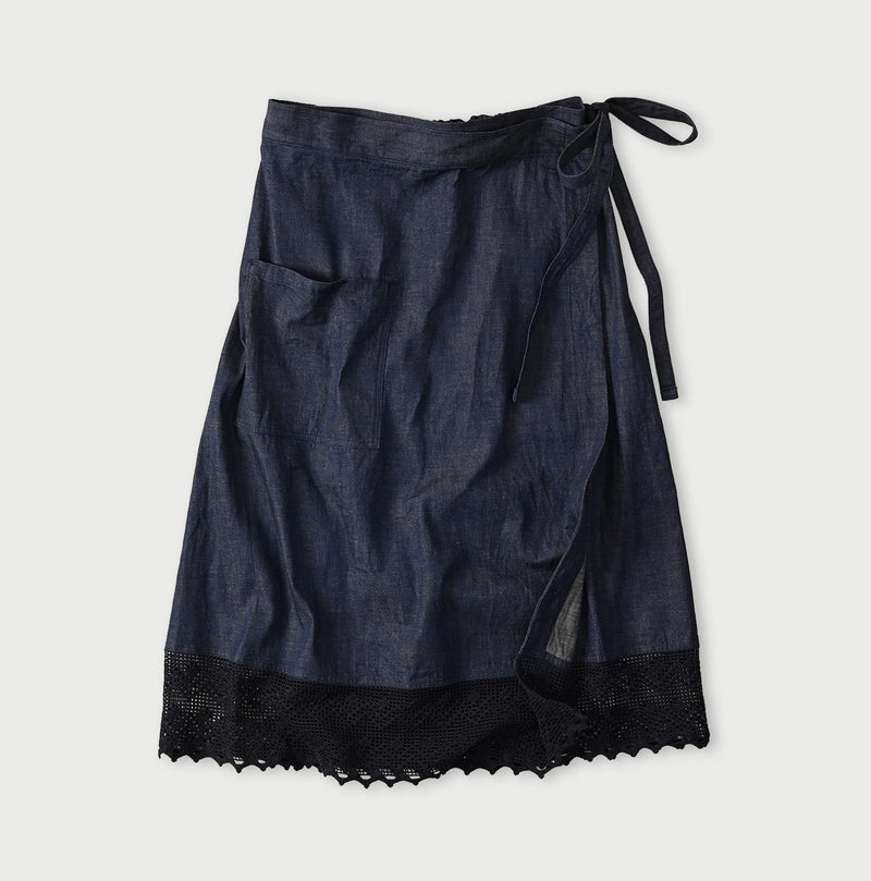45R Komugi Denim Lace x Wrap Skirt - Image 1