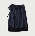 45R Komugi Denim Lace x Wrap Skirt