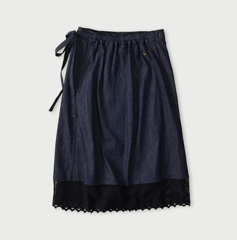 45R Komugi Denim Lace x Wrap Skirt - Image 12