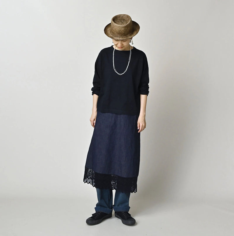 45R Komugi Denim Lace x Wrap Skirt - Image 2