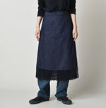 45R Komugi Denim Lace x Wrap Skirt