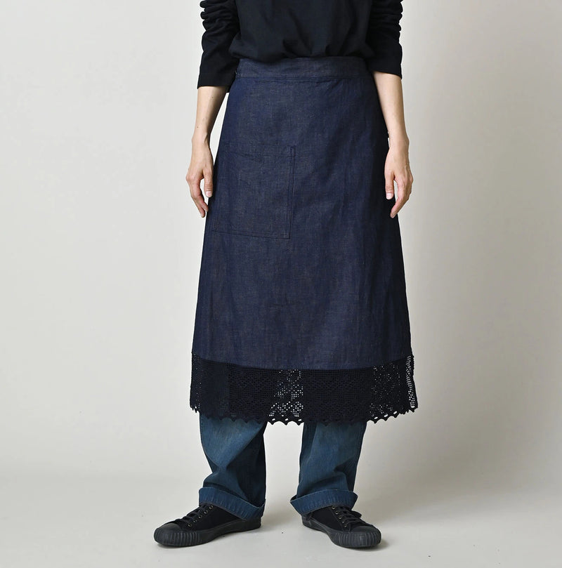 45R Komugi Denim Lace x Wrap Skirt - Image 3