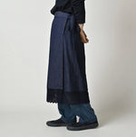 45R Komugi Denim Lace x Wrap Skirt