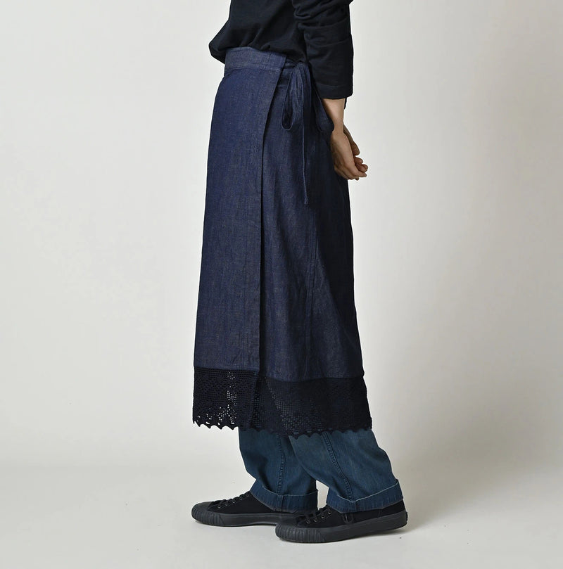 45R Komugi Denim Lace x Wrap Skirt - Image 4