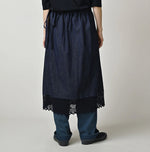 45R Komugi Denim Lace x Wrap Skirt