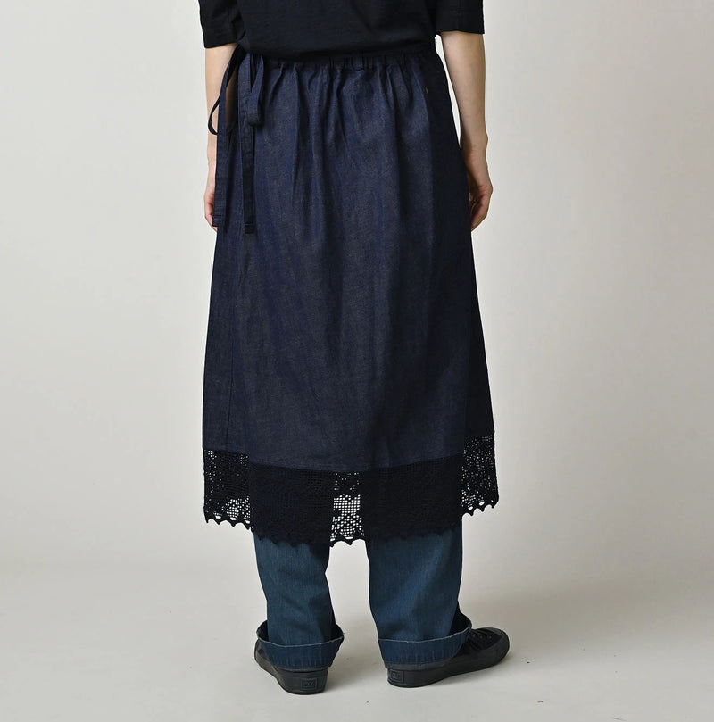 45R Komugi Denim Lace x Wrap Skirt - Image 5