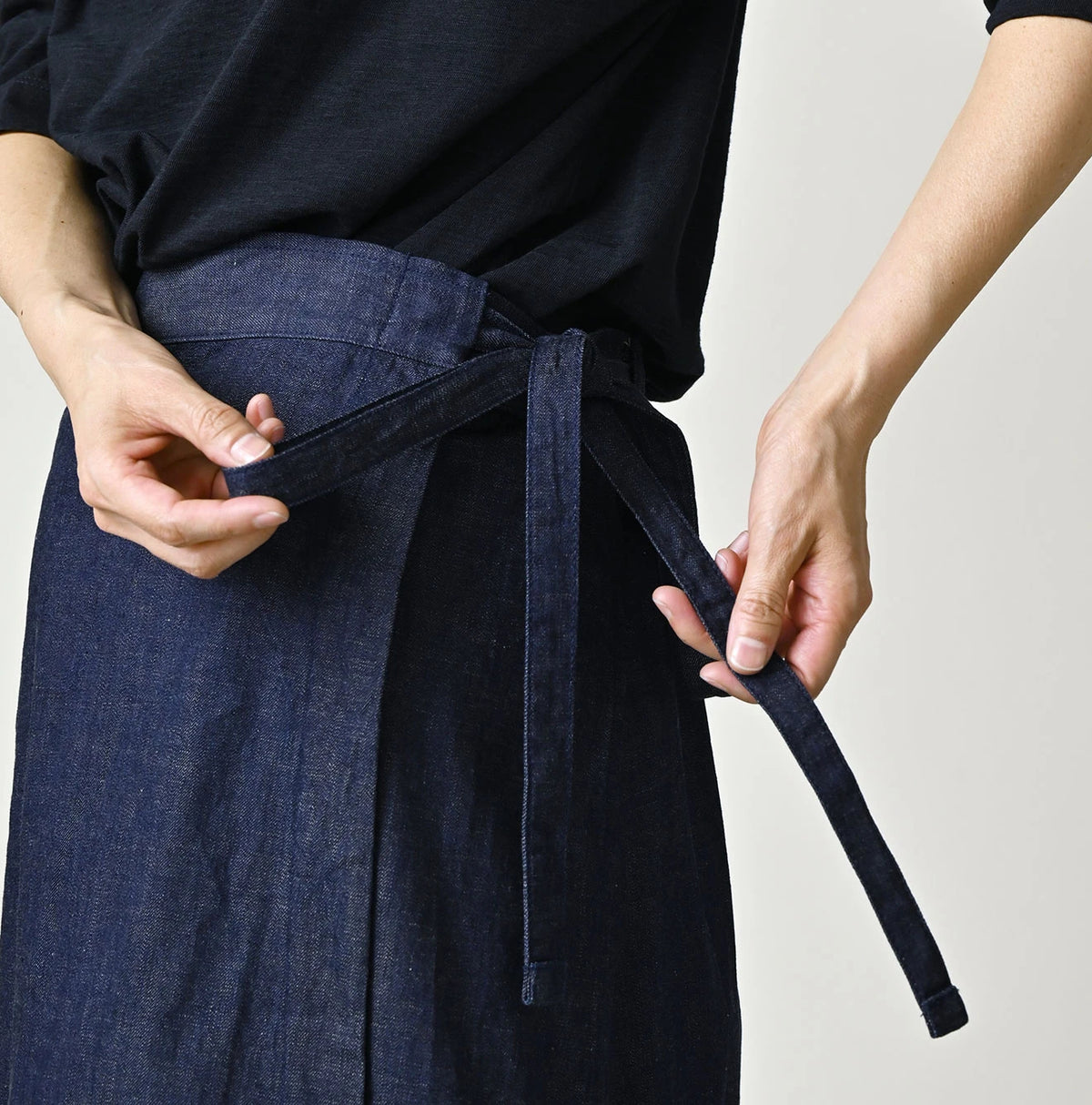 45R Komugi Denim Lace x Wrap Skirt