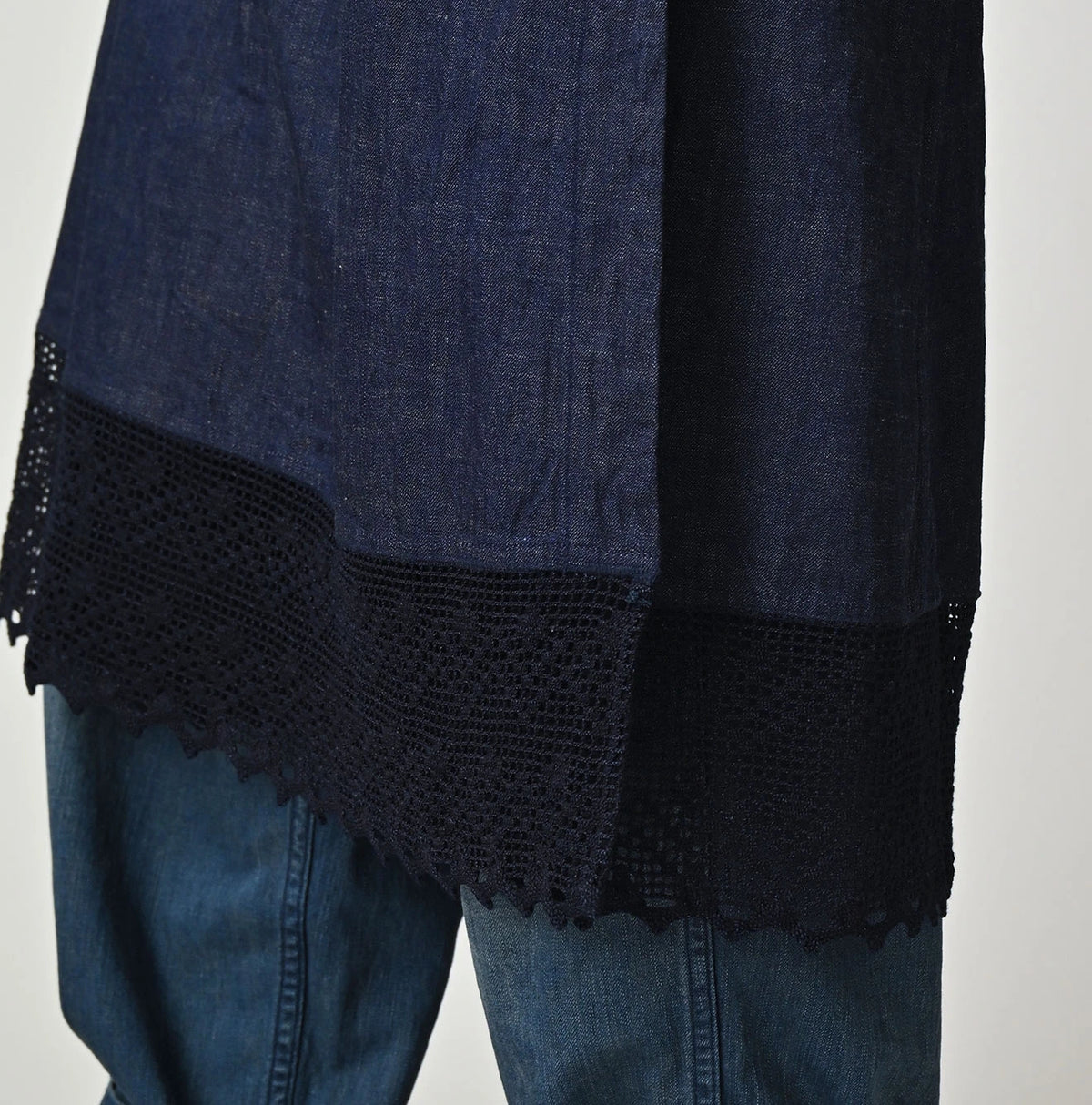 45R Komugi Denim Lace x Wrap Skirt