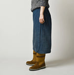 45R Light Mont Brown Denim Wrap Skirt Distressed