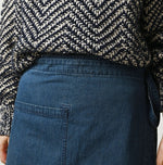 45R Light Mont Brown Denim Wrap Skirt Distressed
