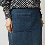 45R Light Mont Brown Denim Wrap Skirt Distressed