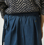 45R Light Mont Brown Denim Wrap Skirt Distressed
