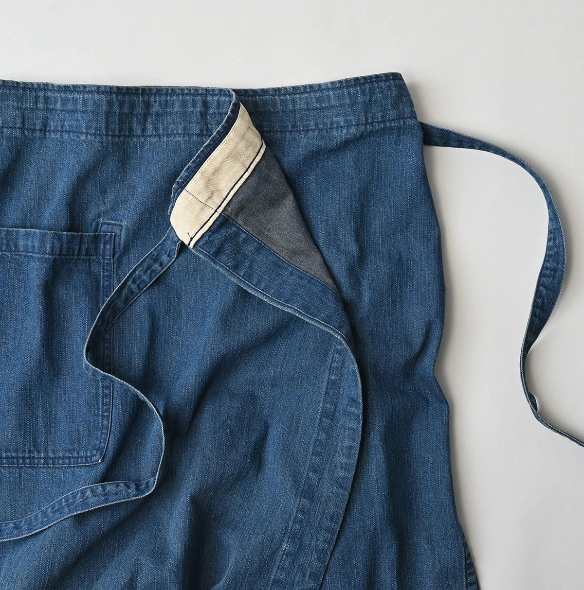 45R Light Mont Brown Denim Wrap Skirt Distressed