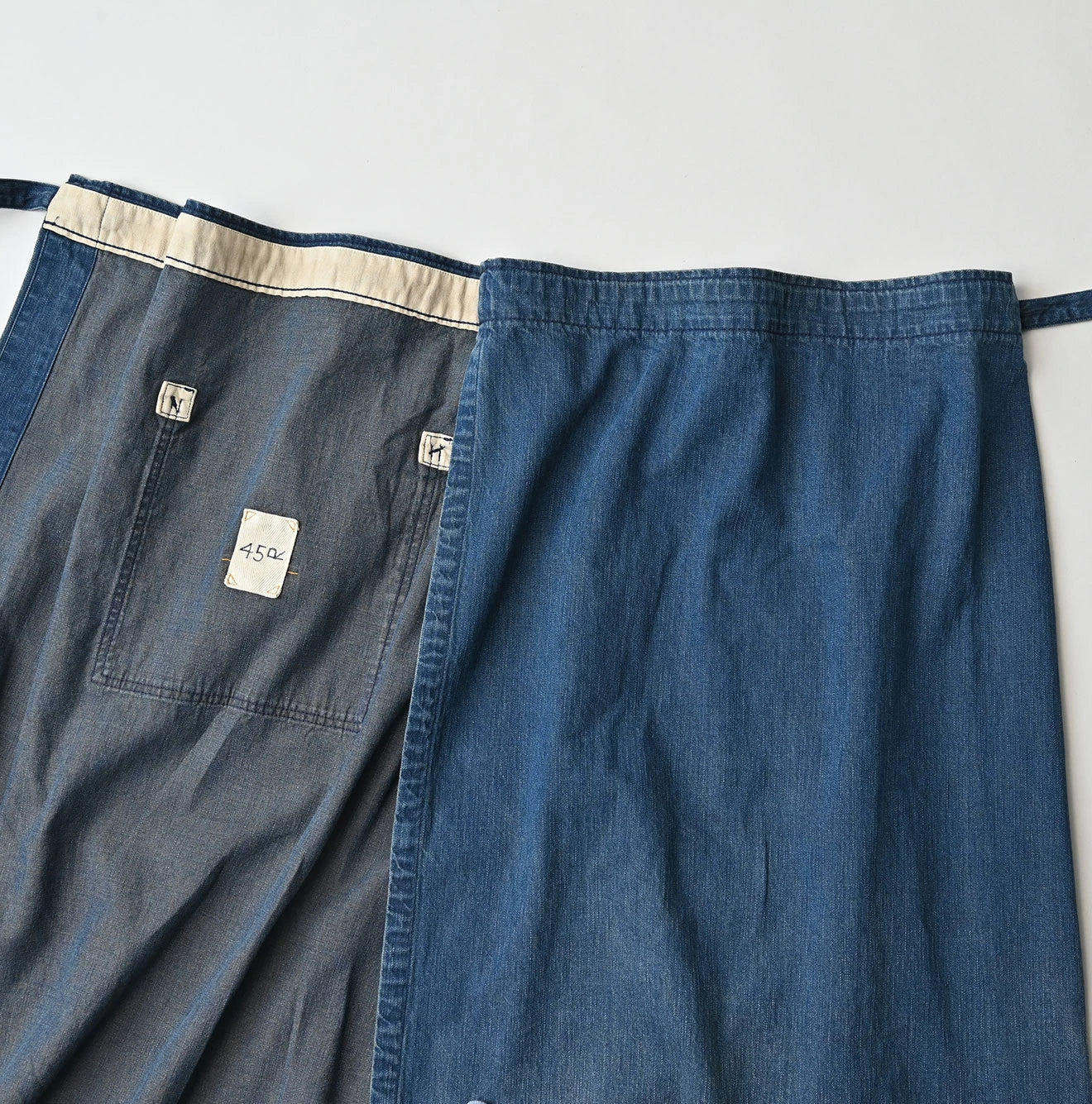 45R Light Mont Brown Denim Wrap Skirt Distressed - Image 14