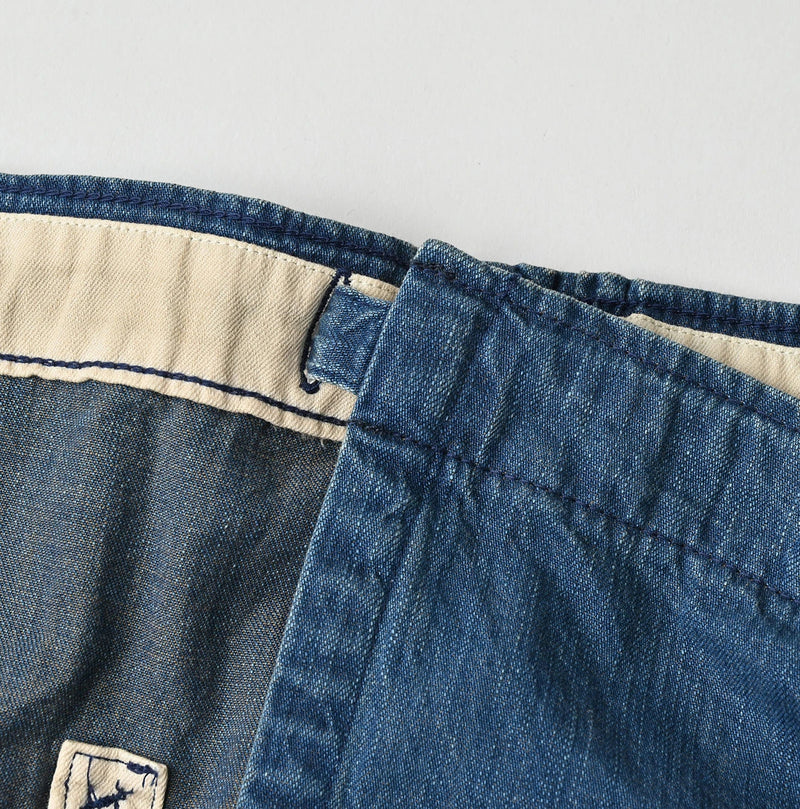45R Light Mont Brown Denim Wrap Skirt Distressed - Image 15