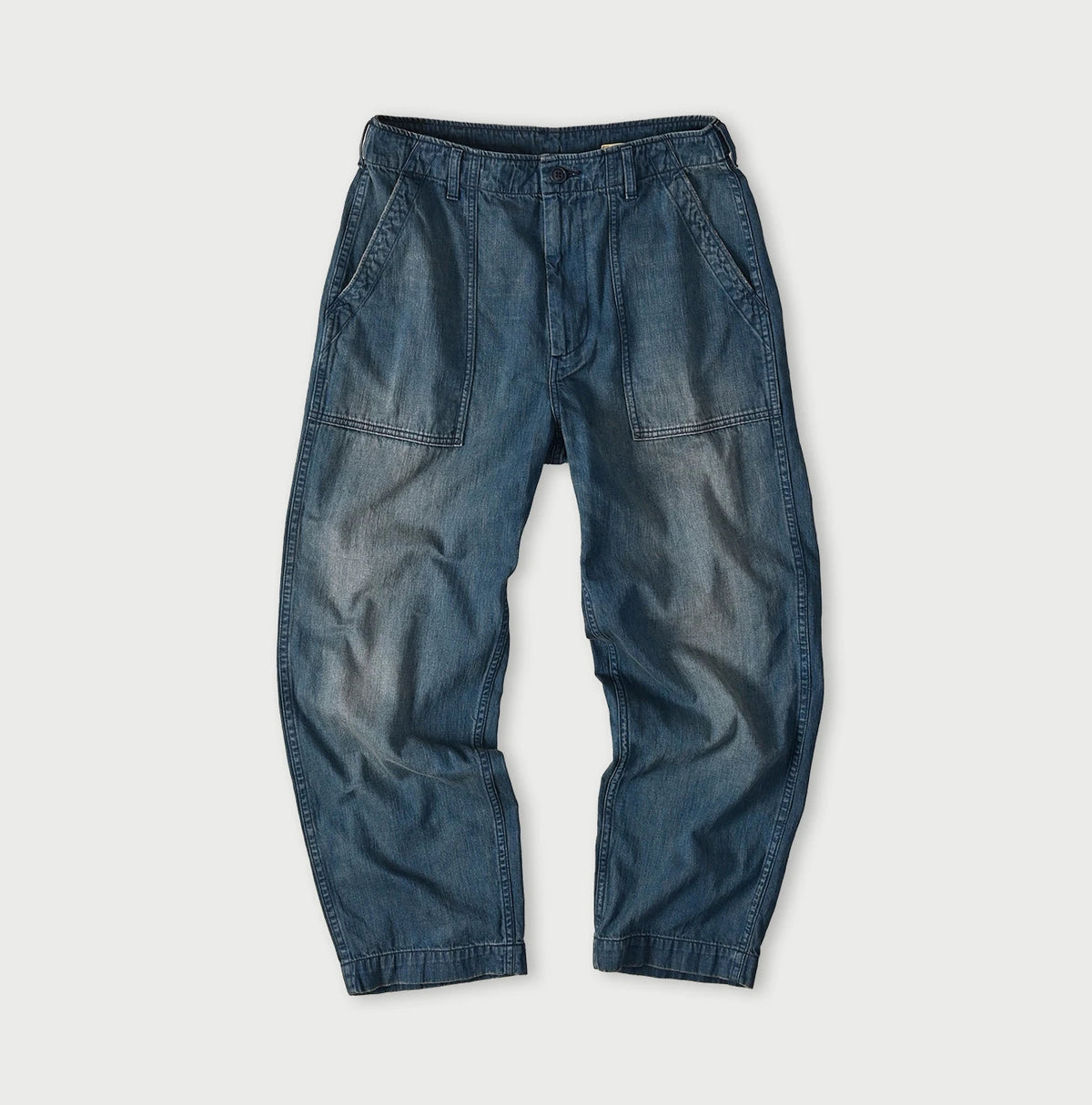 45R Light Mont Brown Denim 908 Baker Pants Distressed