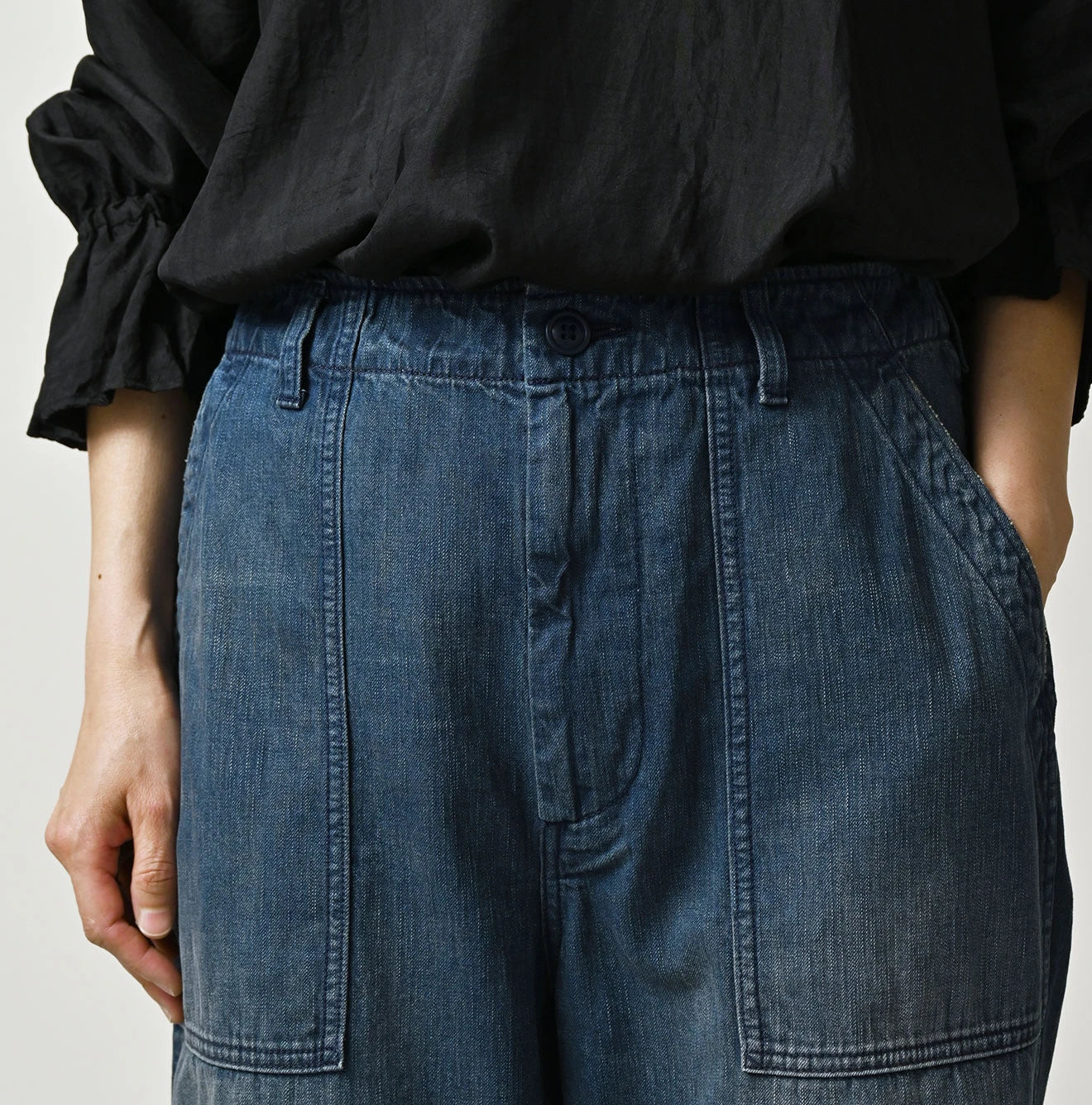 45R Light Mont Brown Denim 908 Baker Pants Distressed - Image 10
