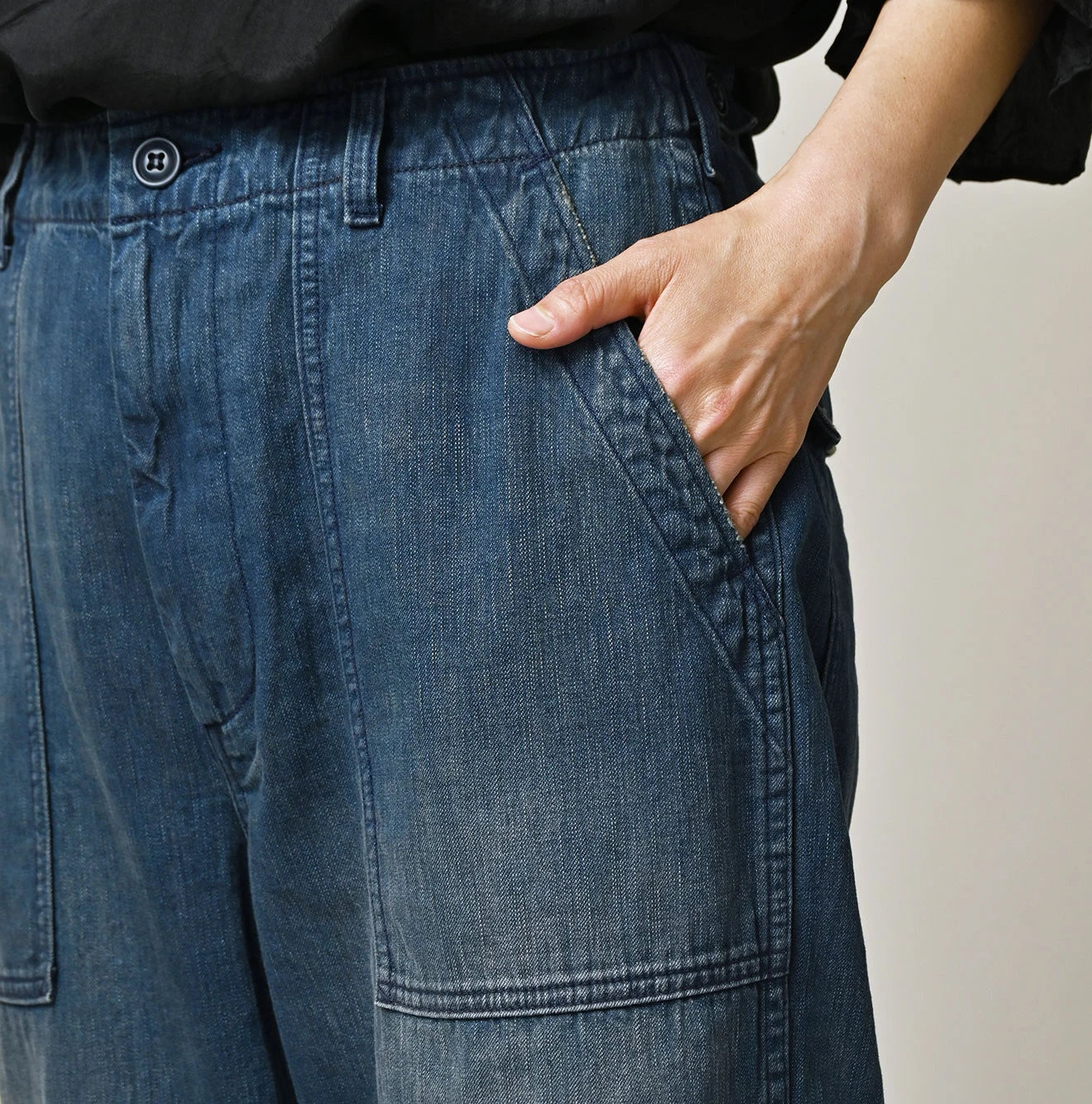 45R Light Mont Brown Denim 908 Baker Pants Distressed - Image 11