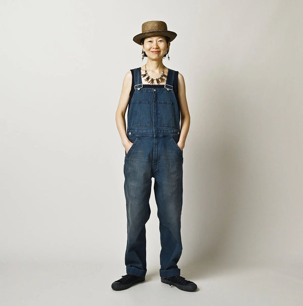 45R Light Mont Brown Denim Stretch Charlotte Overall Distressed