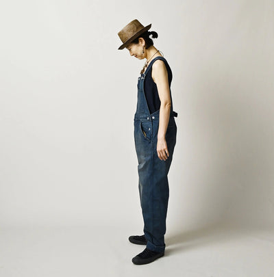 45R Light Mont Brown Denim Stretch Charlotte Overall Distressed