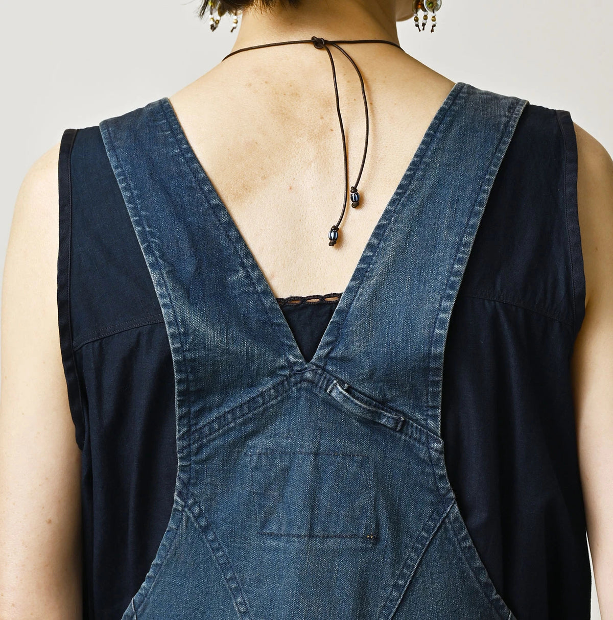 45R Light Mont Brown Denim Stretch Charlotte Overall Distressed