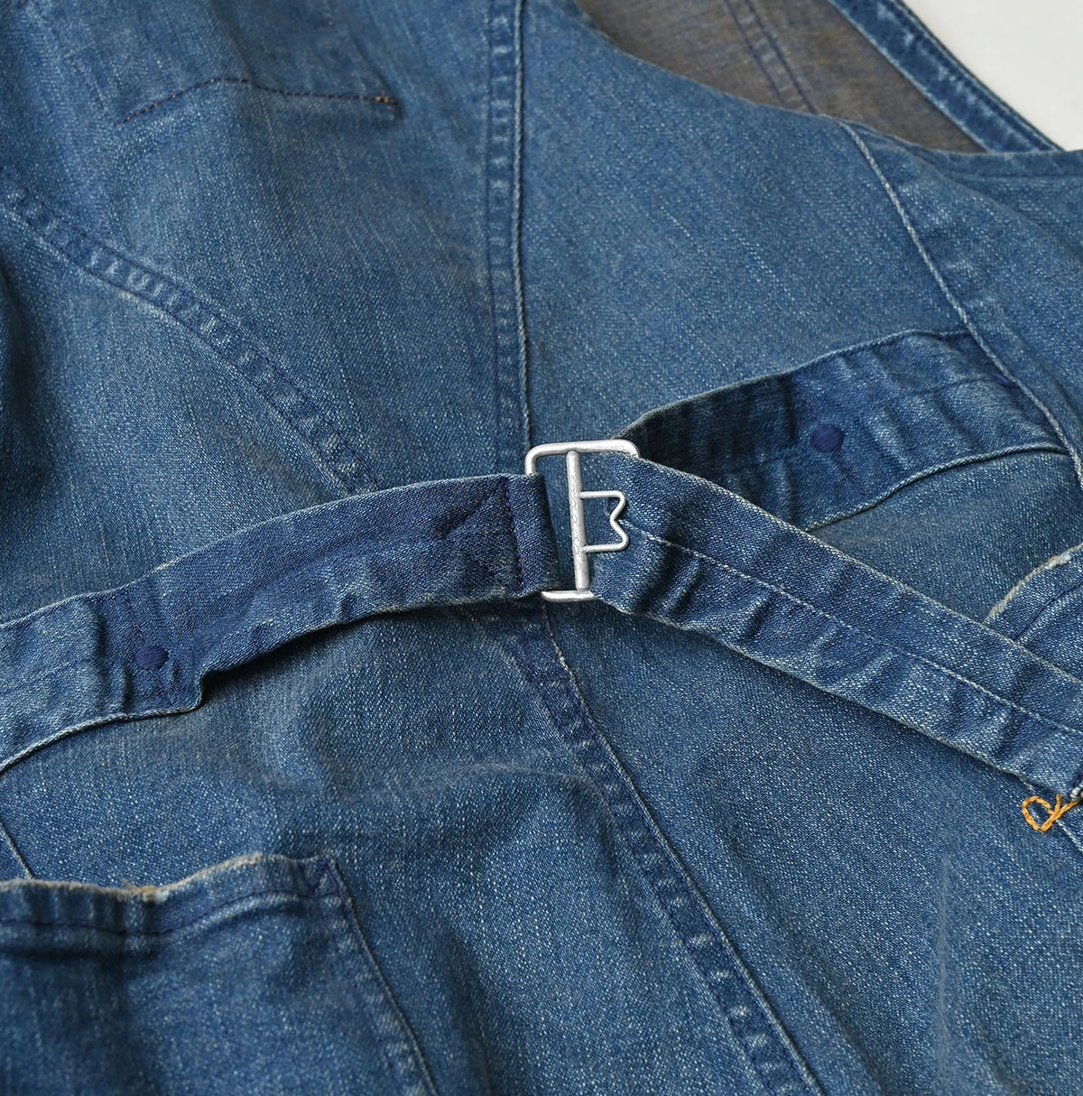 45R Light Mont Brown Denim Stretch Charlotte Overall Distressed