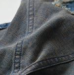 45R Light Mont Brown Denim Stretch Charlotte Overall Distressed
