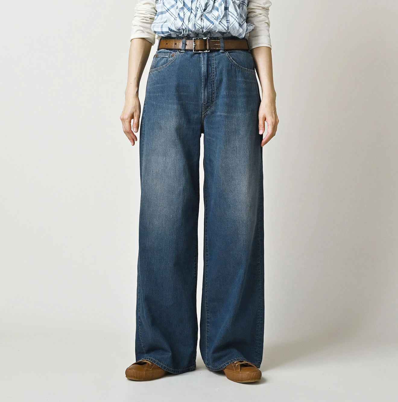 45R Light Mont Brown Denim Bachihime Distressed - Image 3